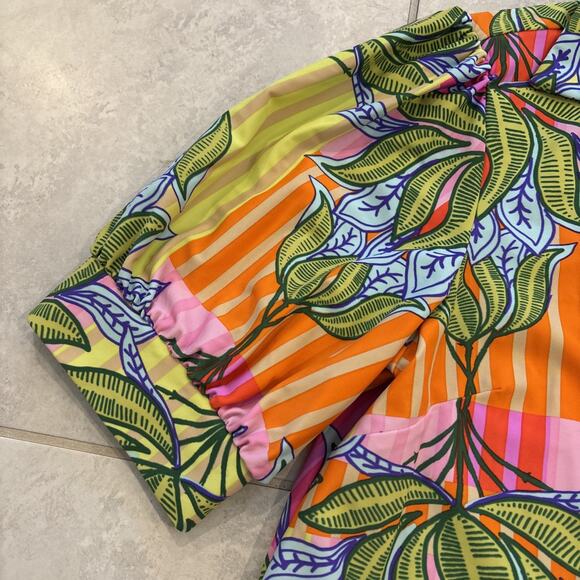 Jude Connally Emerson Mini Dress Colorful Floral Print Short Sleeve V-Neck - Picture 3 of 8